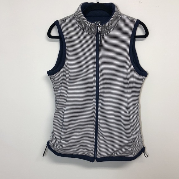 Marc New York Reversible Quilted Vest Navy Striped Small - Picture 1 of 6